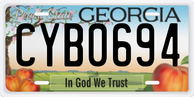 GA license plate CYB0694