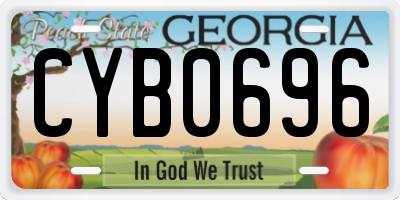 GA license plate CYB0696