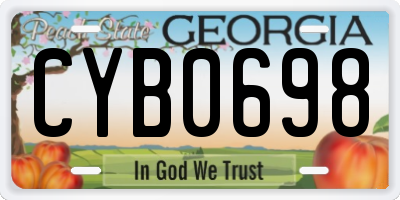 GA license plate CYB0698