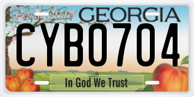 GA license plate CYB0704
