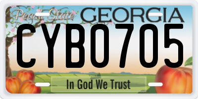 GA license plate CYB0705