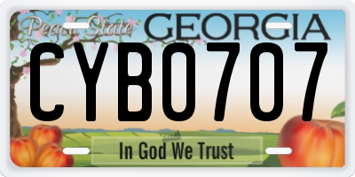 GA license plate CYB0707