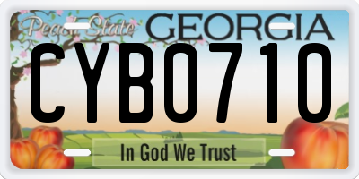 GA license plate CYB0710