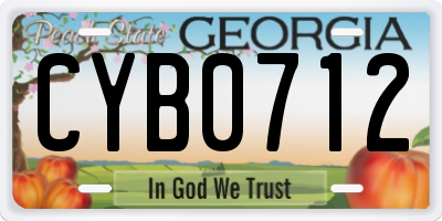 GA license plate CYB0712