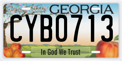 GA license plate CYB0713