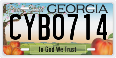 GA license plate CYB0714