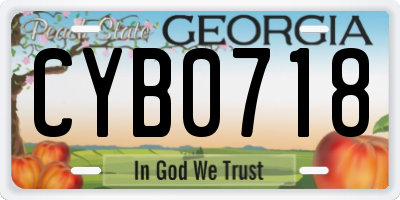 GA license plate CYB0718
