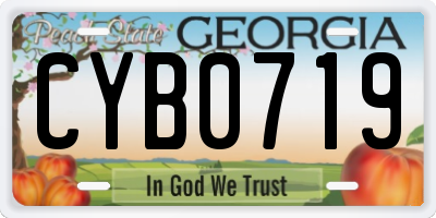 GA license plate CYB0719
