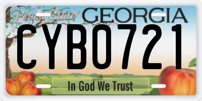 GA license plate CYB0721