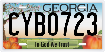 GA license plate CYB0723