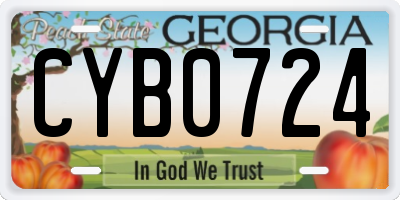 GA license plate CYB0724