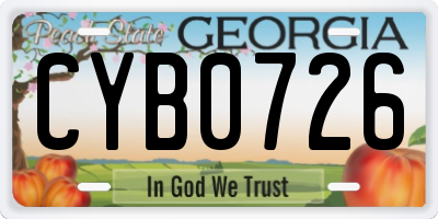 GA license plate CYB0726