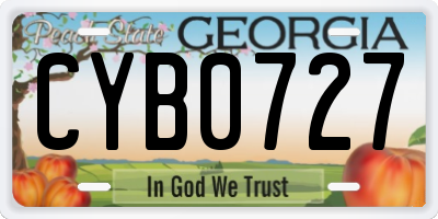 GA license plate CYB0727