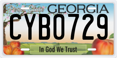GA license plate CYB0729