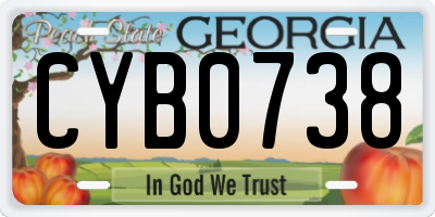 GA license plate CYB0738