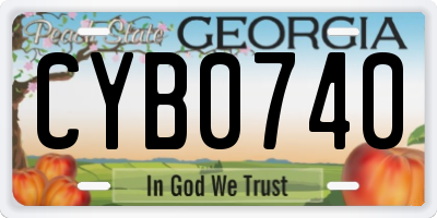 GA license plate CYB0740