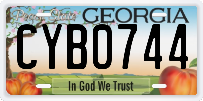 GA license plate CYB0744