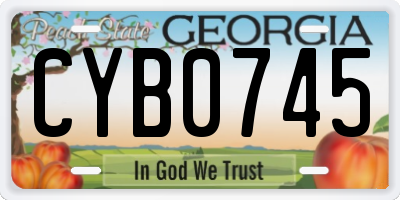 GA license plate CYB0745