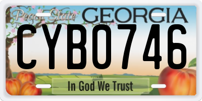 GA license plate CYB0746