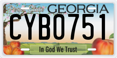 GA license plate CYB0751