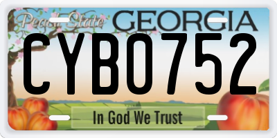 GA license plate CYB0752