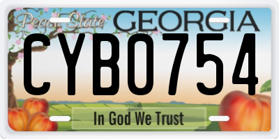 GA license plate CYB0754