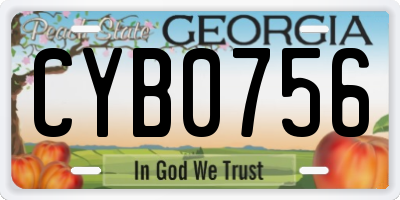 GA license plate CYB0756