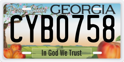 GA license plate CYB0758