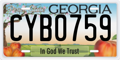 GA license plate CYB0759