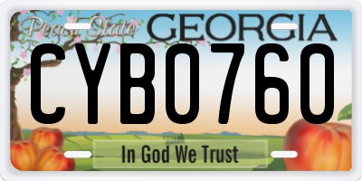 GA license plate CYB0760