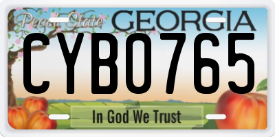 GA license plate CYB0765