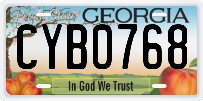 GA license plate CYB0768