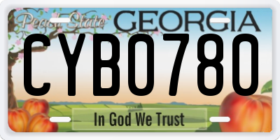 GA license plate CYB0780