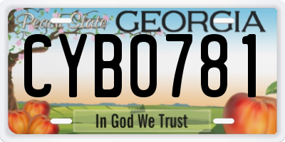 GA license plate CYB0781