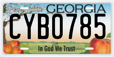 GA license plate CYB0785