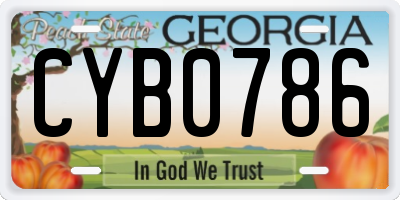 GA license plate CYB0786