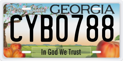GA license plate CYB0788