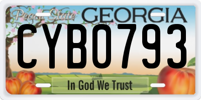 GA license plate CYB0793