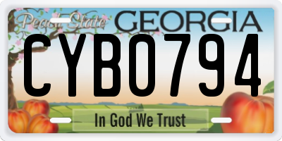 GA license plate CYB0794