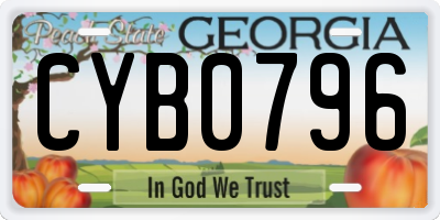 GA license plate CYB0796