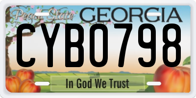 GA license plate CYB0798