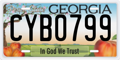 GA license plate CYB0799