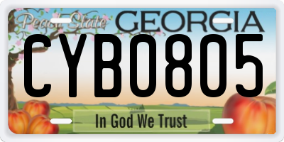 GA license plate CYB0805