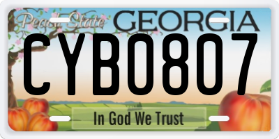 GA license plate CYB0807
