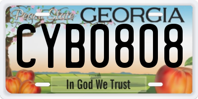 GA license plate CYB0808
