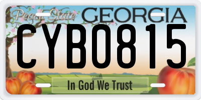 GA license plate CYB0815