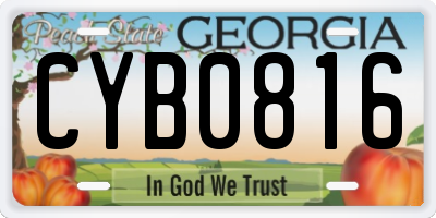 GA license plate CYB0816