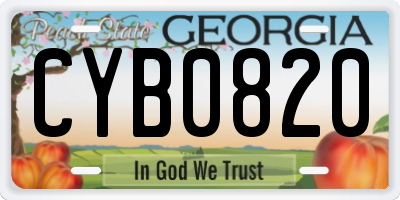 GA license plate CYB0820