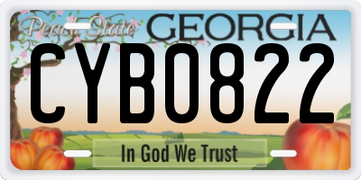 GA license plate CYB0822