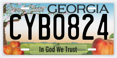 GA license plate CYB0824